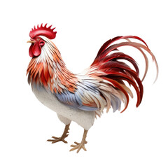 Dynamic Rooster Pose on transparent background