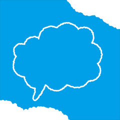 ちぎり絵のようにジワジワ滲んだラフなアウトラインの白い雲のようなフキダシ・フレームシリーズ。セリフや名札（ネーム）やワッペンに。ベクター素材