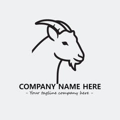 Head of goat illustration black and white for logo company vector image
