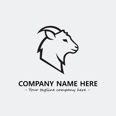 Head of goat illustration black and white for logo company vector image
