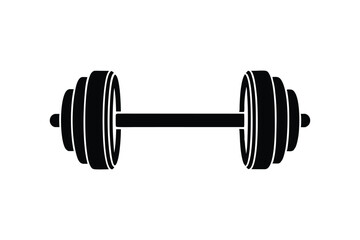 Silhouette design of a dumbbell.eps
