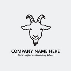 Head of goat illustration black and white for logo company vector image
