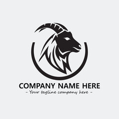 Head of goat illustration black and white for logo company vector image
