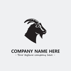 Head of goat illustration black and white for logo company vector image
