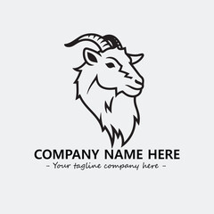 Head of goat illustration black and white for logo company vector image
