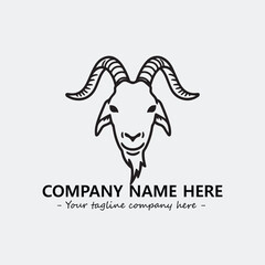 Head of goat illustration black and white for logo company vector image
