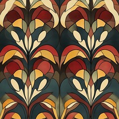 Art Nouveau & Mid-Century Modern Blend fabric pattern
