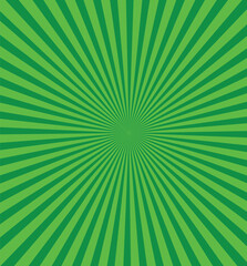 Sun rays green background, starburst anime pop art cartoon or comic, dotted texture and explosion effect or sunburst