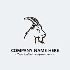 Head of goat illustration black and white for logo company vector image
