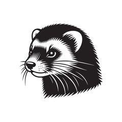 Minimalist Ermine Silhouette - Ermine Vector - Illustration of Ermine - Design of Ermine.