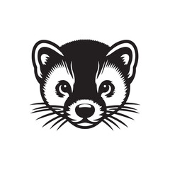 Minimalist Ermine Silhouette - Ermine Vector - Illustration of Ermine - Design of Ermine.