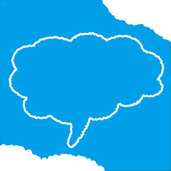 ちぎり絵のようにジワジワ滲んだラフなアウトラインの白い雲のようなフキダシ・フレームシリーズ。セリフや名札（ネーム）やワッペンに。ベクター素材