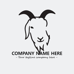 Head of goat illustration black and white for logo company vector image
