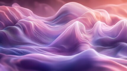 Obraz premium Abstract landscape with flowing pastel waves, soft lighting, and serene atmosphere