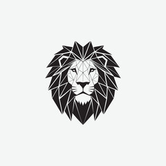 Geometric Lion Vector Silhouette Bold Abstract Animal Design