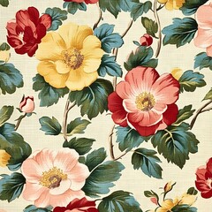 vintage floral fabric pattern