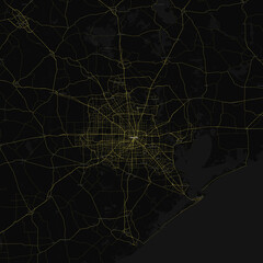 Houston, Texas, United States Road Map 