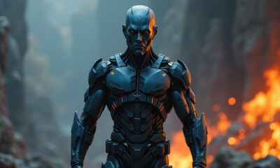 Futuristic Cyborg Soldier, Sci-Fi Robot - Dark Sci-Fi