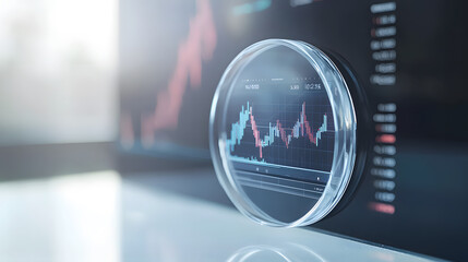 Floating crypto trading chart visualization digital trading environment data analytics modern technology high-tech viewpoint