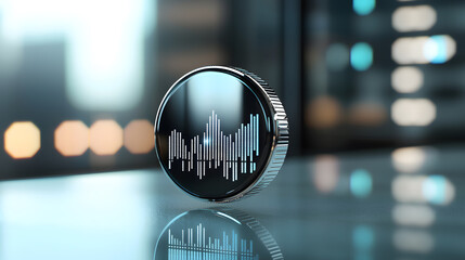 Dynamic crypto trading chart visualization business environment digital finance concept modern office viewpoint