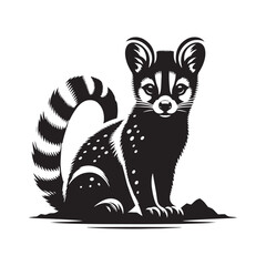 Genet Silhouette - Minimalist Genet Vector - Illustration of Genet - Design of Genet.