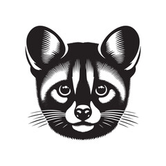 Genet Silhouette - Minimalist Genet Vector - Illustration of Genet - Design of Genet.