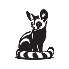 Genet Silhouette - Minimalist Genet Vector - Illustration of Genet - Design of Genet.