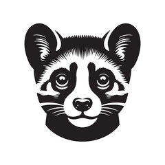 Genet Silhouette - Minimalist Genet Vector - Illustration of Genet - Design of Genet.