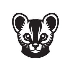 Genet Silhouette - Minimalist Genet Vector - Illustration of Genet - Design of Genet.