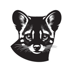 Genet Silhouette - Minimalist Genet Vector - Illustration of Genet - Design of Genet.