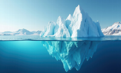 Majestic Iceberg: Arctic Ocean, Underwater View - Climate Change Aw.