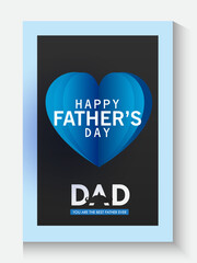 Father's Day greeting cards collection set in modern paper cut love cute style. blue background Fathers Day holiday for greeting banner, fashion ads, poster, flyer, social media, promotion and sale