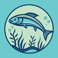 Black Ocean Fish Silhouette Jumping Wildlife Icon