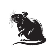 Silhouette of Gerbil - Minimalist Gerbil Vector - Gerbil Design - Illustration of Gerbil.