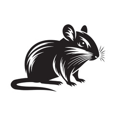 Silhouette of Gerbil - Minimalist Gerbil Vector - Gerbil Design - Illustration of Gerbil.