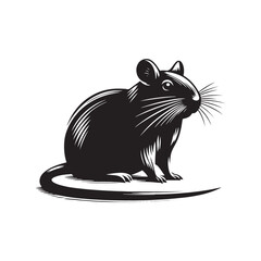 Silhouette of Gerbil - Minimalist Gerbil Vector - Gerbil Design - Illustration of Gerbil.