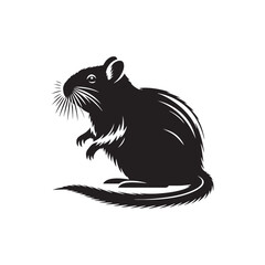 Silhouette of Gerbil - Minimalist Gerbil Vector - Gerbil Design - Illustration of Gerbil.