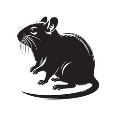 Silhouette of Gerbil - Minimalist Gerbil Vector - Gerbil Design - Illustration of Gerbil.