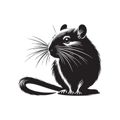Silhouette of Gerbil - Minimalist Gerbil Vector - Gerbil Design - Illustration of Gerbil.