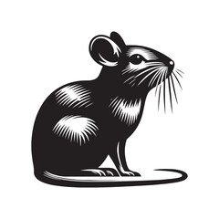 Silhouette of Gerbil - Minimalist Gerbil Vector - Gerbil Design - Illustration of Gerbil.