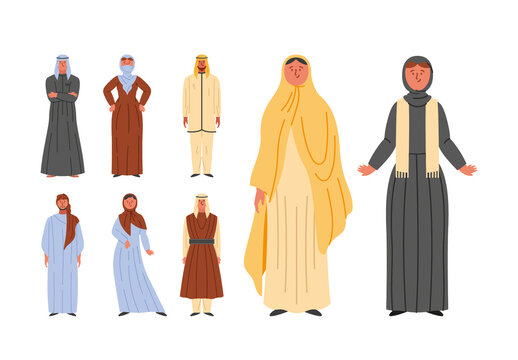 Beige And Black Traditional Middle Eastern Culture Illustration Set