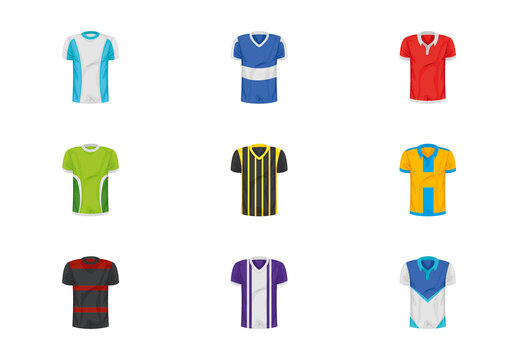 Colorful Modern Soccer Uniform Collection Design Set