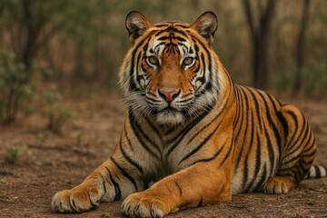 Obraz premium Majestic tiger in natural habitat.