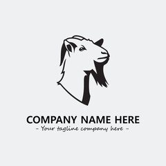 Head of goat illustration black and white for logo company vector image
