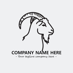 Head of goat illustration black and white for logo company vector image

