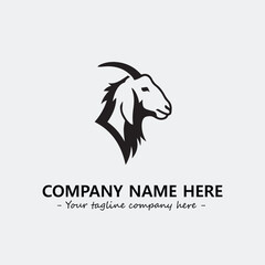 Head of goat illustration black and white for logo company vector image
