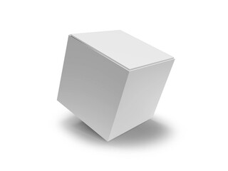 Blank White Box Mockup Isolated