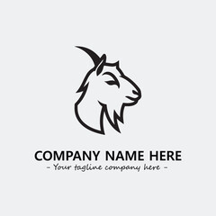 Head of goat illustration black and white for logo company vector image
