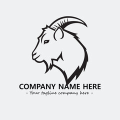 Head of goat illustration black and white for logo company vector image
