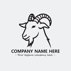 Head of goat illustration black and white for logo company vector image

